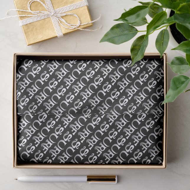 Mousseline papier surf en tissu noir (Cadeau)
