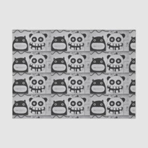 Mousseline Papier Tissu 10 livres, HEUREUX MONSTRE NOIR ET BL