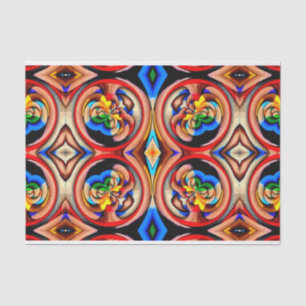 Mousseline Papier Tissu Abstrait Rainbow