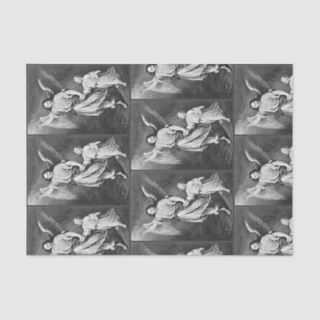 Mousseline Papier Tissu Angel Et Enfant Du Gardien (Recto)