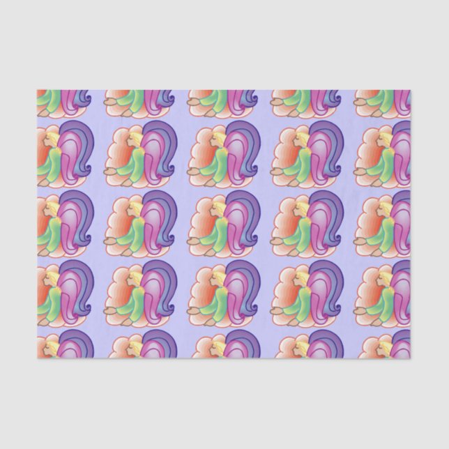 Mousseline Papier Tissu Angel Love (Recto)