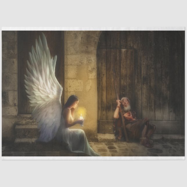 Mousseline Papier Tissu Angel Poor Man 20x30 (Recto)