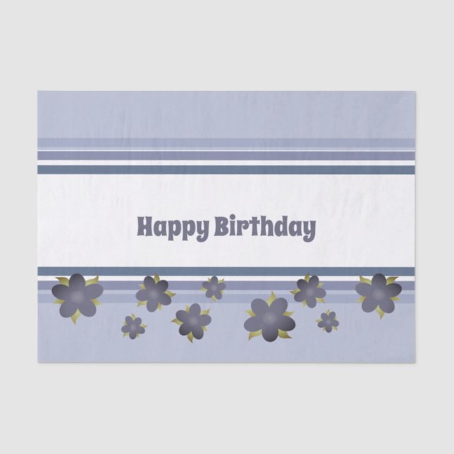 Mousseline Papier Tissu Anniversaire En Blues (Recto)