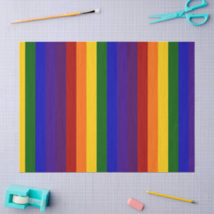 Mousseline Papier Tissu Arc-En-Ciel