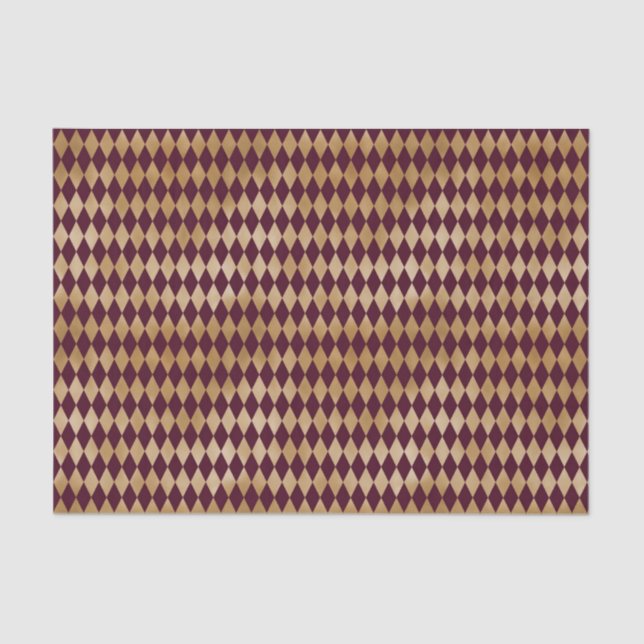 Mousseline Papier Tissu Arlequin Vin vintage (Recto)