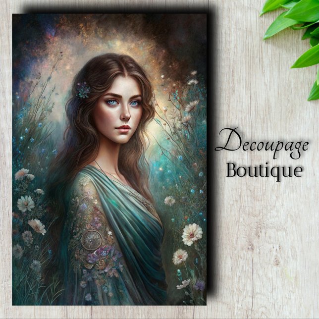 Mousseline Papier Tissu Art Découpage Garden Maiden (Garden Maiden Art Decoupage Tissue Paper)