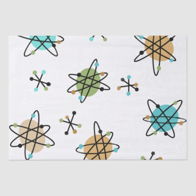 Mousseline Papier Tissu Atomique du milieu du siècle (Recto)