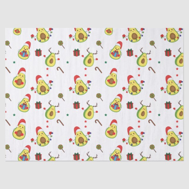 Mousseline Papier Tissu Avocado Holiday (Recto)