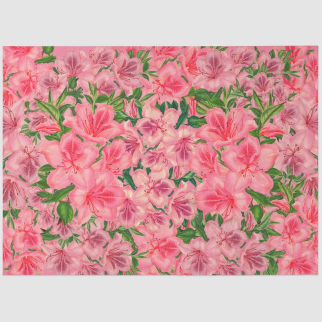 Mousseline Papier Tissu Azalea Pretty Rose (Recto)