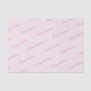 Mousseline Papier Tissu Baby shower rose personnalisable