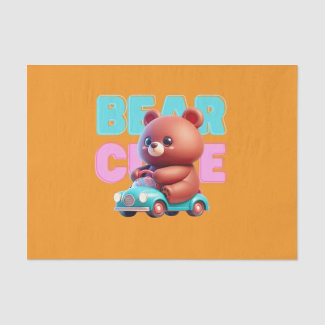 Mousseline Papier Tissu Bear Adventure (Recto)