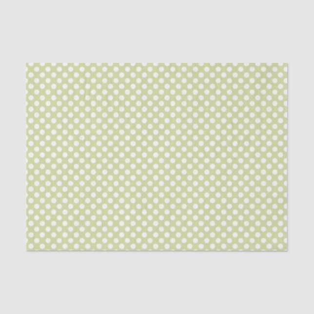 Mousseline Papier Tissu Beige & Blanc Polk a point (Recto)