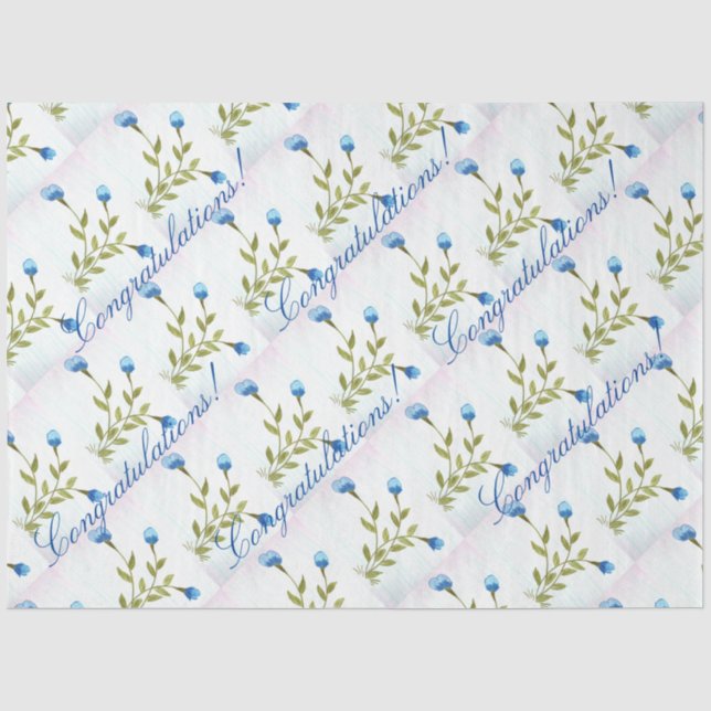 Mousseline Papier Tissu bleu (Recto)