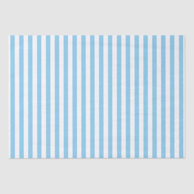 Mousseline Papier Tissu Bleu Bleu Et Blanc Bébé (Recto)