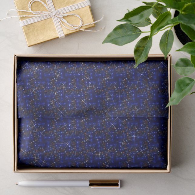 Mousseline Papier Tissu Bleu de la Marine (Cadeau)
