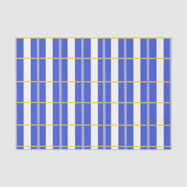 Mousseline Papier Tissu Bleu, Gris, Jaune (Recto)
