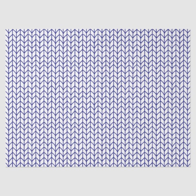 Mousseline Papier Tissu BLEU LINE KNIT (Recto)