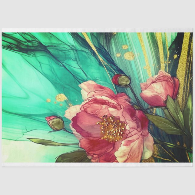 Mousseline Papier Tissu Bloom Wave (Recto)
