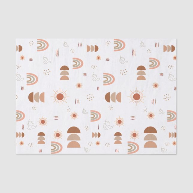 Mousseline Papier Tissu Boho Rainbow Desert (Recto)