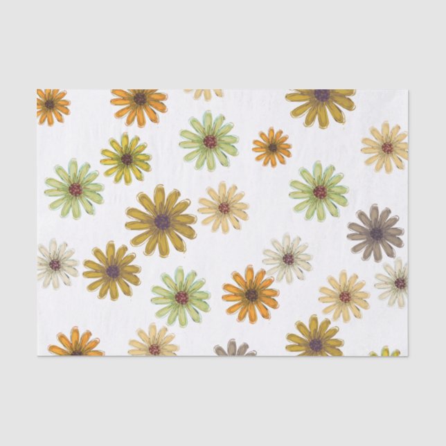Mousseline Papier Tissu Bouquet Automne (Recto)