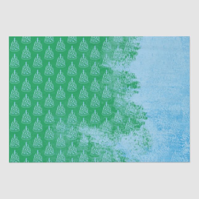 Mousseline Papier Tissu Brosse de peinture de gâteau d'annive (Recto)