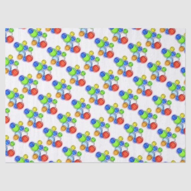 Mousseline Papier Tissu - Bulles colorées (Recto)