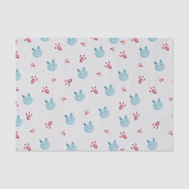 Mousseline Papier Tissu Bunny - Joli Enveloppement Cadeau Lap (Recto)