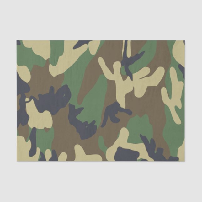 Mousseline Papier Tissu Camo (Recto)