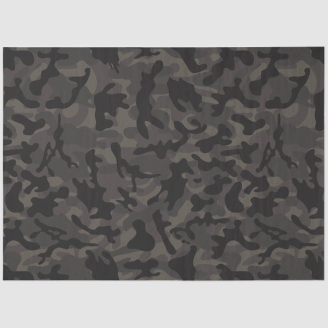 Mousseline Papier Tissu Camouflage Nocturne (Recto)