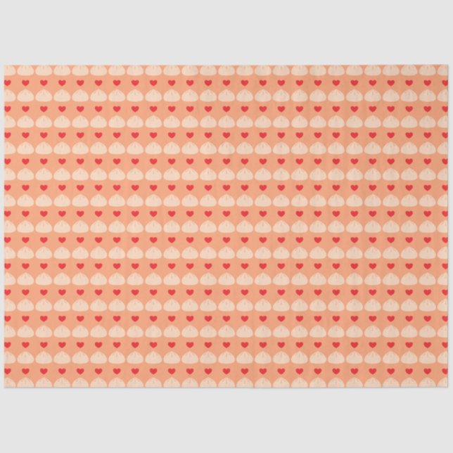 Mousseline Papier Tissu Cantaloupe Amour Dumpling (Recto)