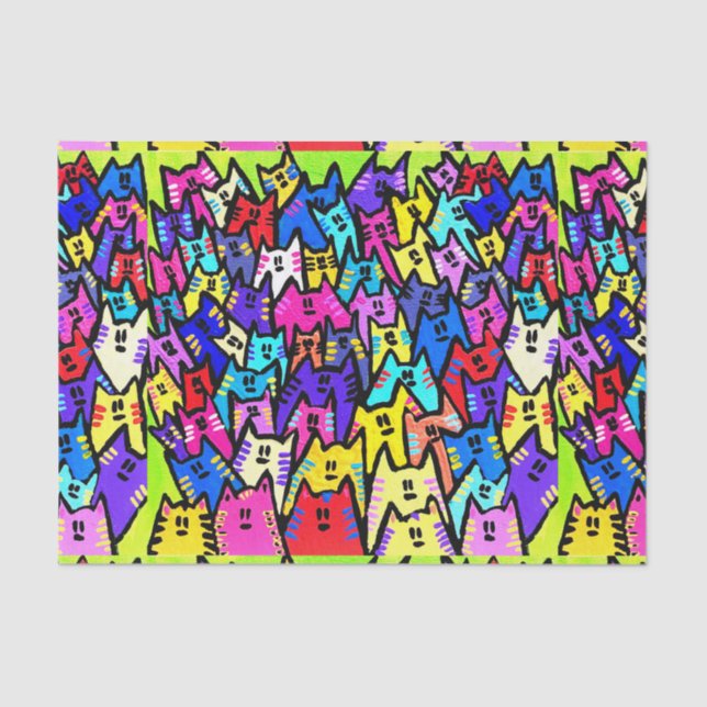 Mousseline Papier Tissu CATS (Recto)