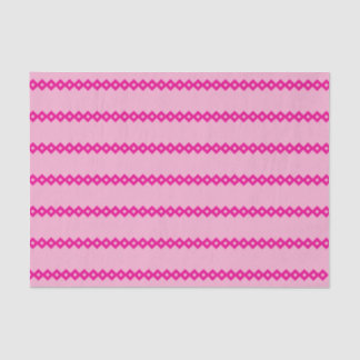 Mousseline Papier Tissu - Chaîne Rose de Formes Diamantes
