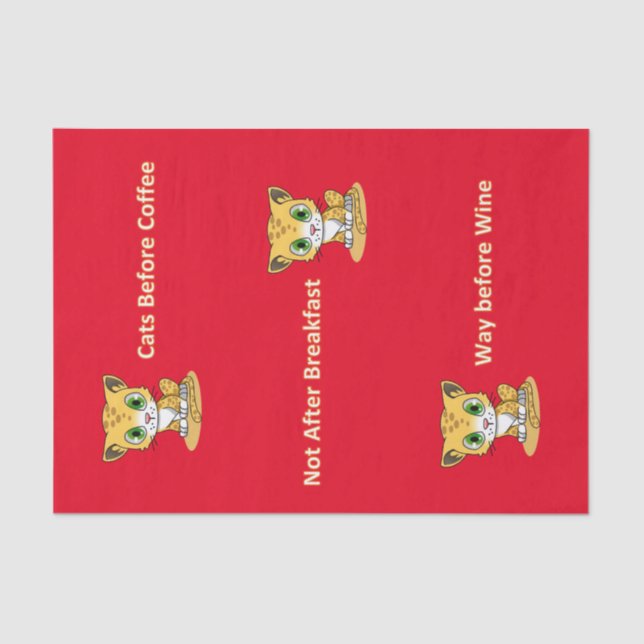 Mousseline Papier Tissu Chats Chatons Avant Après Le Vin De C (Recto)