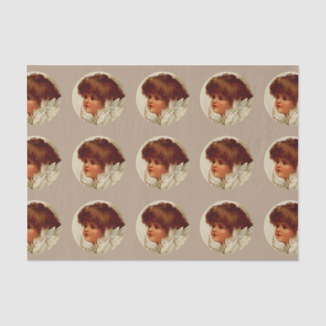 Mousseline Papier Tissu Cherub Angel (Recto)