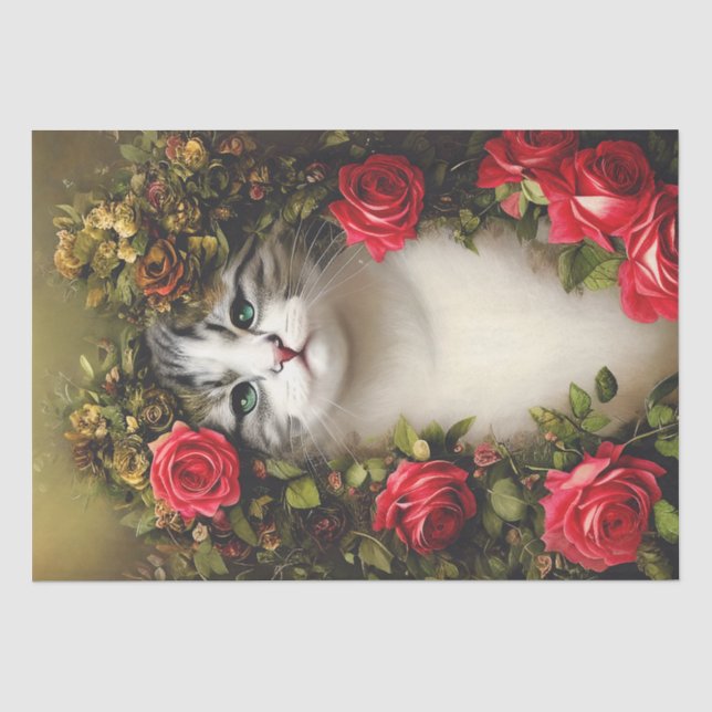Mousseline Papier Tissu Chic Chic De Chat Pour Découpage (Recto)