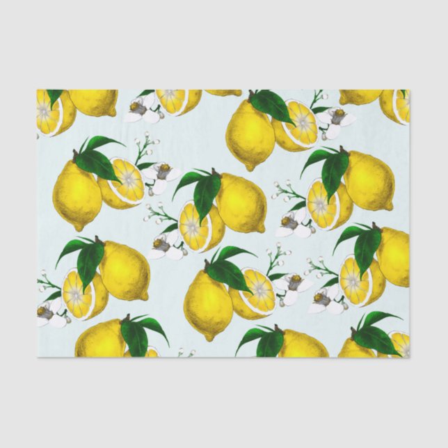 Mousseline Papier Tissu Citron Cute (Recto)