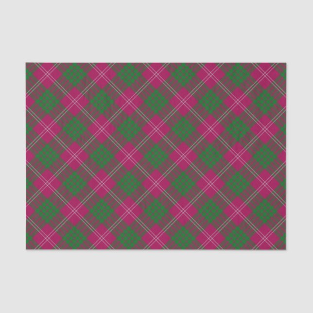 Mousseline Papier Tissu Clan Crawford Tartan (Recto)