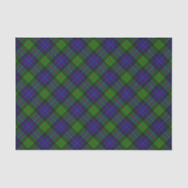 Mousseline Papier Tissu Clan Gunn Tartan (Recto)