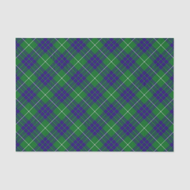 Mousseline Papier Tissu Clan Hamilton Chasse Tartan (Recto)