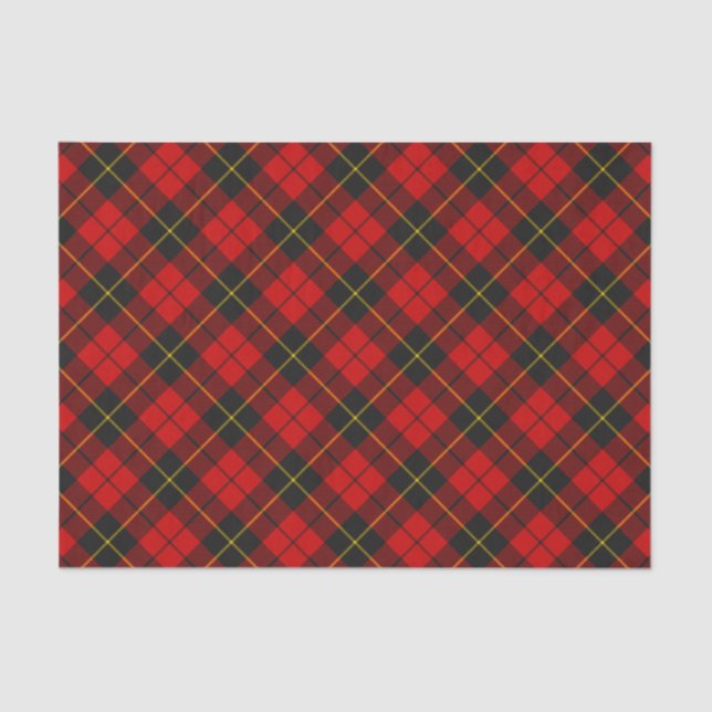 Mousseline Papier Tissu Clan Wallace Tartan (Recto)