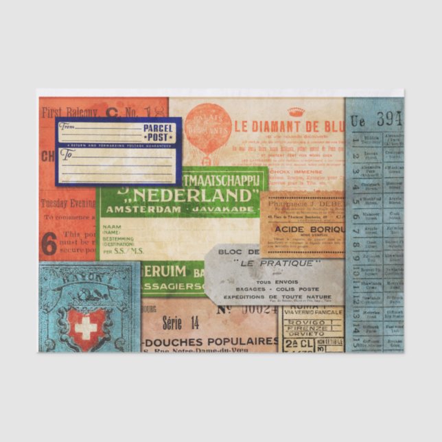 Mousseline Papier Tissu Collé (Recto)