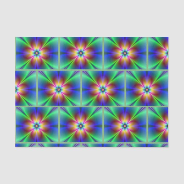 Mousseline Papier Tissu couleur Neon Daisy (Recto)