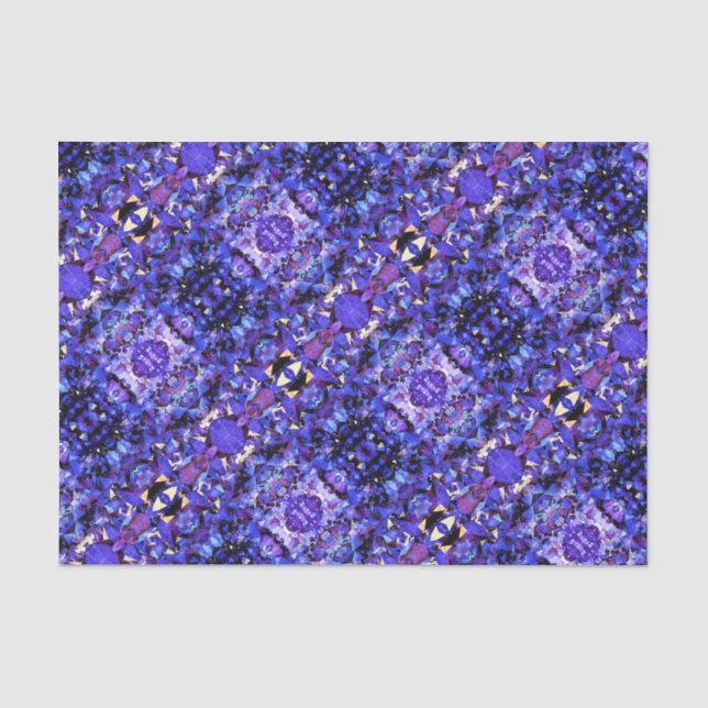 Mousseline Papier Tissu - Cristaux Violets (Recto)