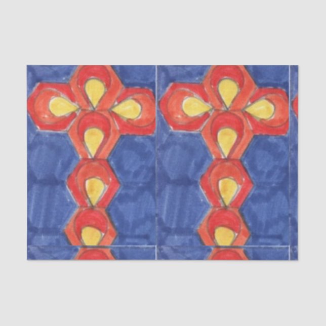 Mousseline Papier Tissu Cross Motif (Recto)