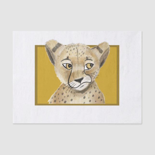 Mousseline Papier Tissu Cute Cheetah - Safari animal cadeau (Recto)