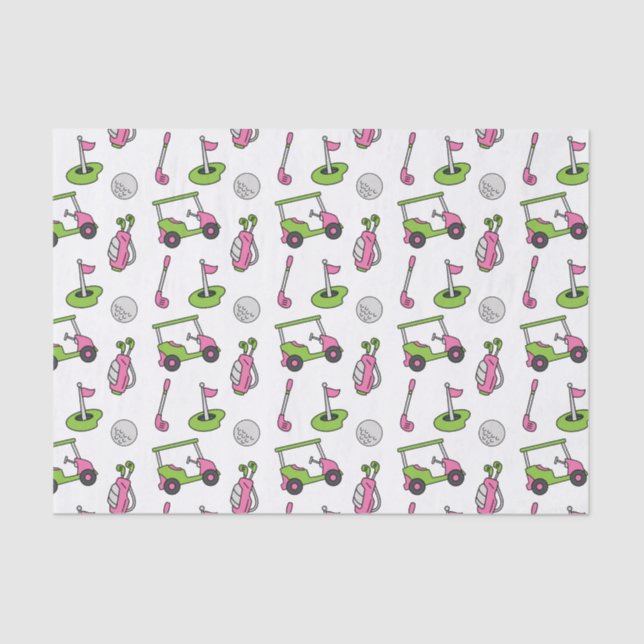 Mousseline Papier Tissu Cute Golf (Recto)