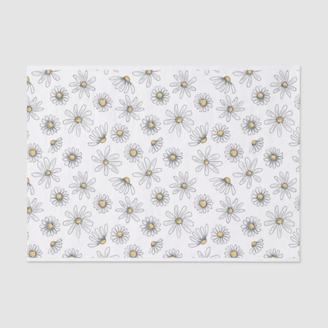 Mousseline Papier Tissu Daisy (Recto)