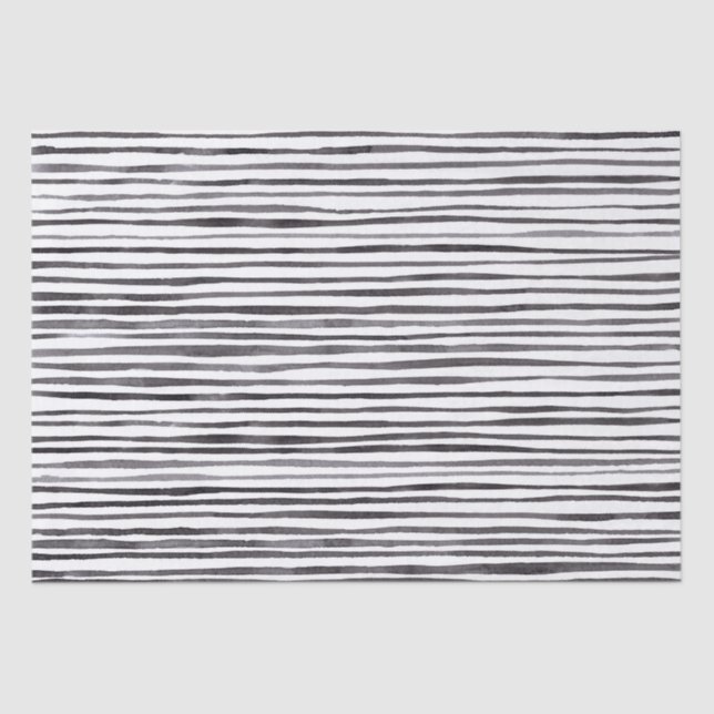 Mousseline Papier Tissu d'aquarelle noir et blanc (Recto)