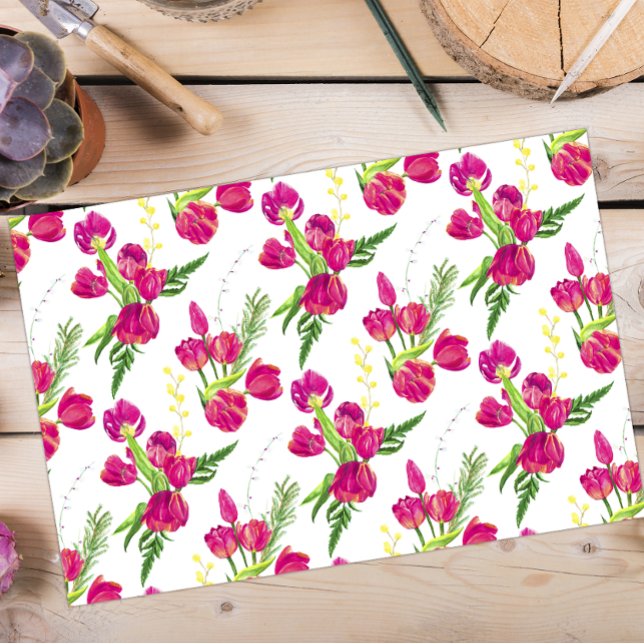 Mousseline Papier Tissu d'aquarelle rose (Créateur téléchargé)