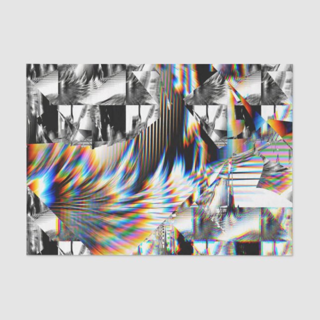 Mousseline Papier Tissu d'attaque arc-en-ciel (Recto)